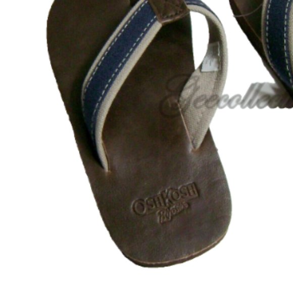 NWT Oshkosh B'gosh Boys Brown Flip Flop Sandal Jared-13 Slip-On  Size 12Y - Picture 6 of 7